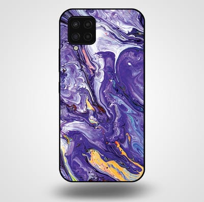 Smartphonica Telefoonhoesje voor Samsung Galaxy A42 5G met marmer opdruk - TPU backcover case marble design - Goud Paars geschikt voor Samsung Galaxy A42 5G