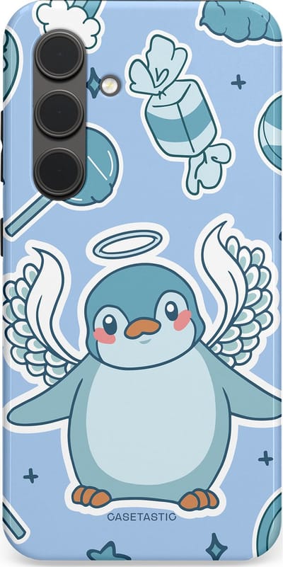 Casetastic Hoesje Geschikt voor Samsung S24 - Stijlvolle Beschermende Duo-layer Case - Pinguin vleugels