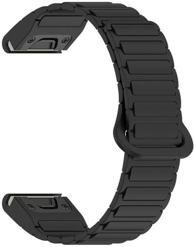 Siliconen bandje - geschikt voor Garmin Fenix 5 / 5 Plus / 6 / 6 Pro / 7 / 7 Pro / 8 (47 mm) / E (47 mm) / Epix (Pro) (2) 47 mm/ Quatix 5 / 6 / 7 / 7 Pro / Approach S60 / S62 / S70 47 mm / MARQ / D2 Delta / D2 Mach 1 / Descent G1 - zwart