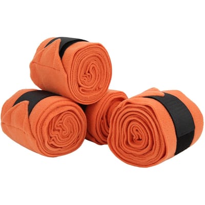 4 stuks Paardenbeenwikkel Zelfklevend Dubbelzijdig Fleece Paardenbeenbandages voor Training Oefenen oranje