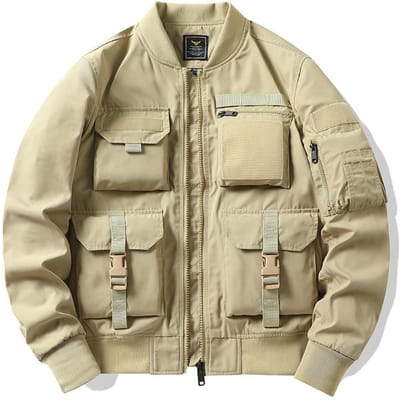 Bomberjack Heren Baseballuniform Multi-zak Werkjas Functionele Jas Drievoudig Bewezen Aanvalstop 4XL
