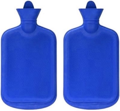 2x Stuks warmwater kruiken blauw 2 liter - warmwaterkruik