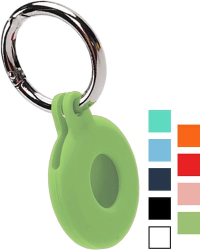Hoesje Geschikt voor Apple AirTag 2 - Sleutelhanger Houder Siliconen Hoes - Hoes Geschikt voor Apple AirTag 2e generatie Hoesje - Lichtgroen
