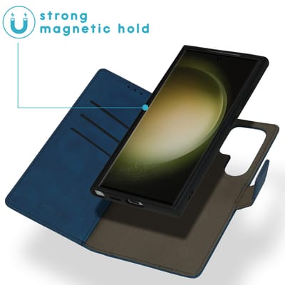 imoshion Hoesje - Geschikt voor Samsung Galaxy S24 Ultra - Uitneembare 2-in-1 Luxe Bookcase - Blauw