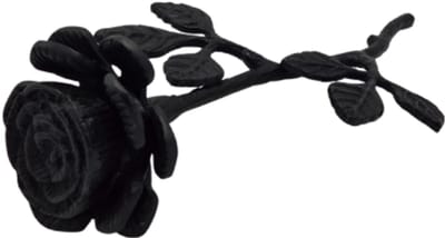 Urnenspecialist® - Urn - Roos - Rozen urn - Bloem Urn - Zwart - Black - Mini Urn - As Urn - Crematie Urn - 33cm - 10ml - Aluminium Urn