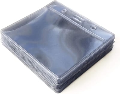 ID Kaarthouders - Naam Tag Houders - Toegangscontrole Organiseren - Flexibel en Duurzaam Plastic - 9.5 x 7 cm - Transparant