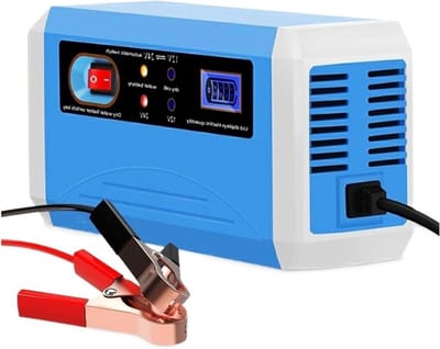 Accu Lader - Druppellader Onderhoudslader - Voertuig Accu Onderhoud - Slimme Digitale Display - 12V 24V 10A - Zwart