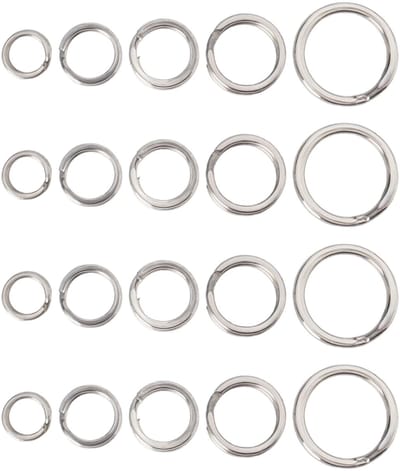 Dailygoods- Splitringen 250 Stuks - Roestvrij Staal - Corrosieweerstand - Vissen Accessoires - Maten 4,7/6/7/8/10 mm - Duurzaam - Visaccessoires