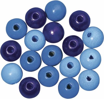 Gekleurde blauwe hobby kralen van hout -dia 6mm - 115x stuks - DIY sieraden maken - Kralen rijgen