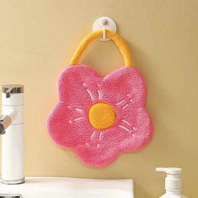 Essuie-mains à séchage rapide en molleton de corail, mouchoir de cuisine, salle de bains, torchon absorbant, chiffon de nettoyage créatif en forme de fleur