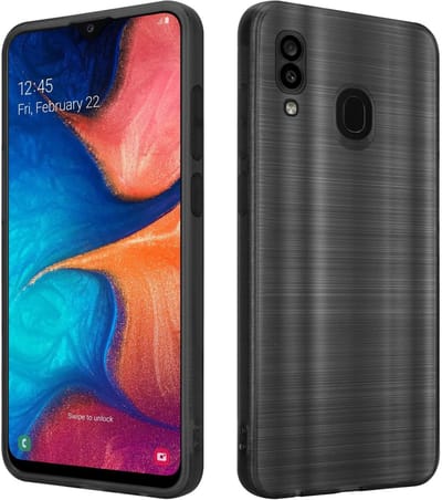 Cadorabo Hoesje geschikt voor Samsung Galaxy A20 / A30 / M10s in Brushed Zwart - Beschermhoes Case Cover van flexibel TPU silicone in Brushed design