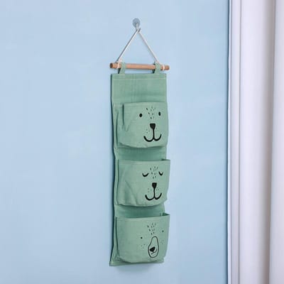 Hangende opbergtas 3-vaks waterdichte hangende organizer voor slaapzaal woonkamer badkamer huis stoffen muur kast organizer groen
