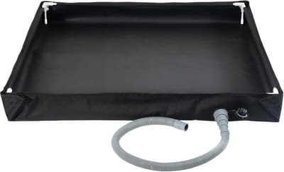 Opvouwbare douchebak - 31,5 x 31,5 inch draagbare afvoerslang - waterdichte douchebak voor kamperen in de wildernis - tijdelijke kraam - huisdieren schoonmaken - zwarte