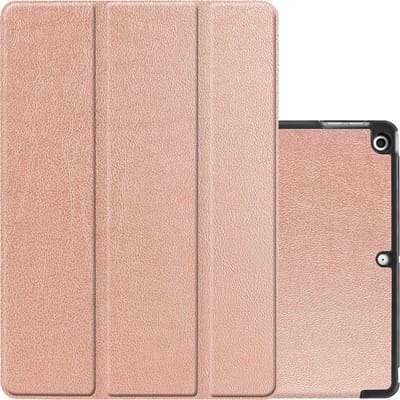 Hoes - Geschikt voor Apple iPad 8 (2020) - 10.2 inch - 8e Generatie - Dun & Stevig - Trifold Bookcase - Hard Cover - Hardcover Book Case - Tablet Hoesje - Rosé goud