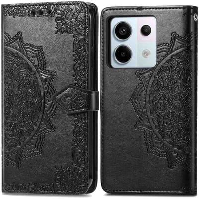 imoshion Hoesje - Geschikt voor Xiaomi Redmi Note 13 Pro (5G) / Xiaomi Poco X6 - Mandala Bookcase - Zwart