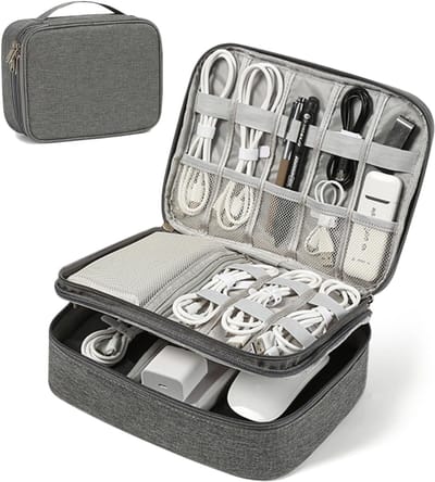 MIRA® Kabel Organiser Tas - Organizer Tas - Grijs- 26cm x 20cm x 9cm