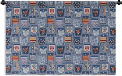 Wandkleed - Wanddoek - Broek - Denim - Patch - Patronen - 180x120 cm - Wandtapijt