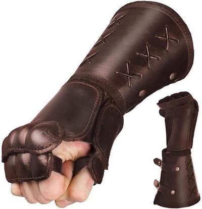 Retro Gauntlet Armband - Gothic Faux Leather Arm Guards, Middeleeuwse Steampunk Bescherming, Cosplay Handschoenen en Arm Bescherming voor Ridders