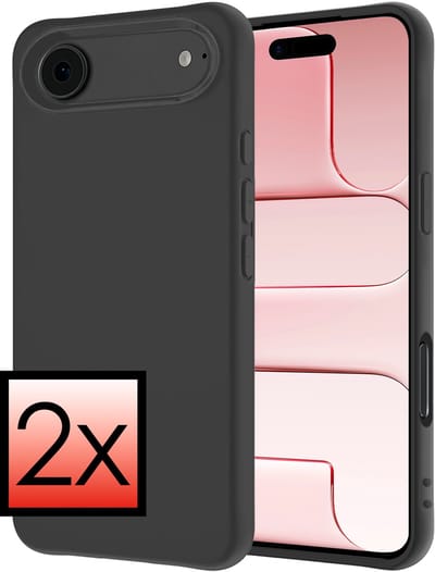Hoesje - 2 Stuks - Geschikt voor Apple iPhone Air - Sterk & Shockproof - Case Siliconen - Back Cover - Telefoon Hoes - Zwart