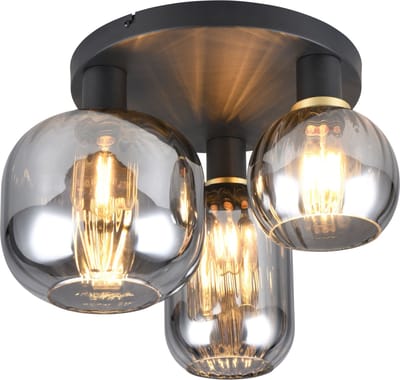 TRIO DIVA - Plafondlamp - Zwart mat - excl. 3x E27 7 W - Plafondbevestiging