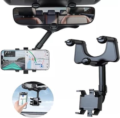 VHV - Telefoonhouder - Telefoonhouder auto - Achteruitkijkspiegel houder - 360 graden draaibaar - Voor handsfree navigatie onderweg