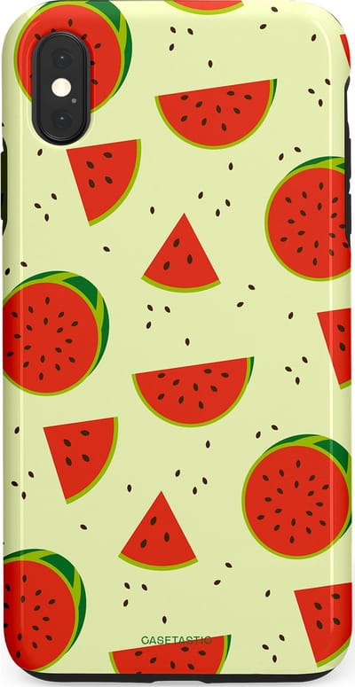 Casetastic Hoesje Geschikt voor Apple iPhone Xs Max - Stijlvolle Beschermende Duo-layer Case - Meloen Moment