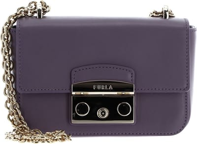FURLA Leren Schoudertas Metropolis Mini Crossbody Aura Paars