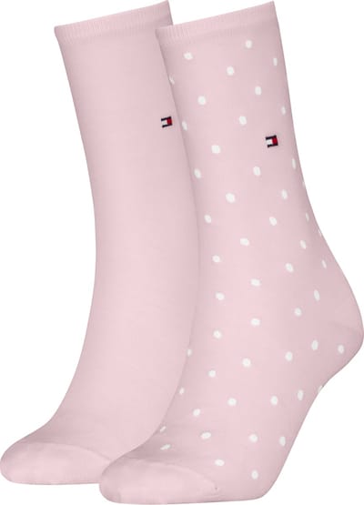 Tommy Hilfiger Sock Dot (2-pack) - dames sokken - lichtroze gestipt
