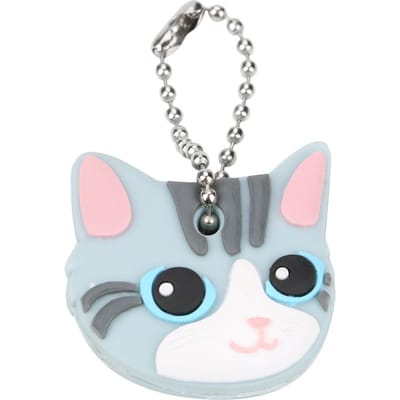 Creatieve 1 stuks schattige puppy mopshond kat sleutelhoes dop sleutelhanger sleutelhanger PVC unisex cadeau white