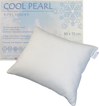 Cool Pearl Hoofdkussen | Koel Slapen | Actief Verkoelende Tijk | Ventilerend | Anti Allergisch & Wasbaar | 60x70 cm