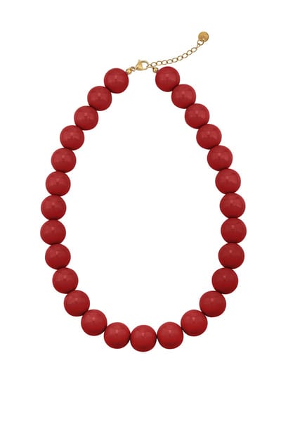 Kralen ketting dames - Yehwang - 42 + 7 cm - Ketting met kralen - Kralen ketting - Bordeaux rood - Dames ketting - Kerst sieraden - Kerst cadeau - Sinterklaas - Moederdag - Valentijn - Ketting voor dames - 42 + 7 cm
