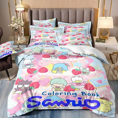 Leuke Cinnamoroll beddengoedsets: dekbedovertrek, kussensloop, 2-3-delige sets, ideaal als cadeau voor tieners en kinderen. US Twin173x218cm