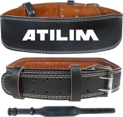 Weightlifting Belt - Echt Leder - Fitness Riem - Barbelts Gewichthefriem- Maat M- Zwart
