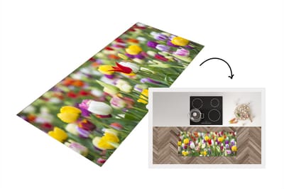 Keukenloper - Loper keuken - Bloemen - Kleuren - Lente - 120x50 cm - Keukenloper vinyl