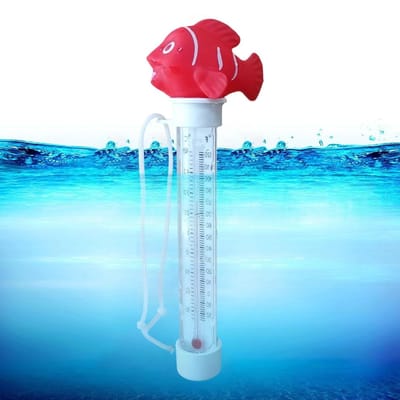 Zwembadthermometer - Watermeter - Temperatuur meten - Drijvend ontwerp - 21 cm lengte - Multicolor