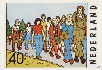 Briefkaart met afbeelding Diamanten Vierdaagse te Nijmegen postzegel
