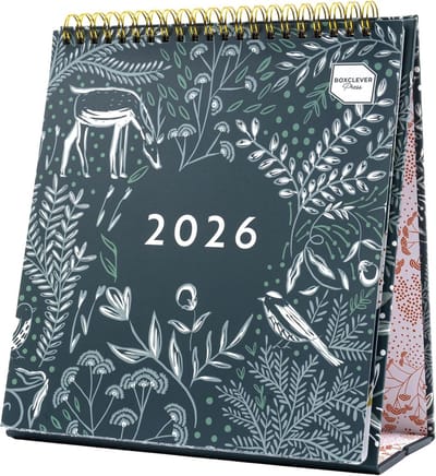 Vrijstaande Bureaukalender 2026 - Maandplanner Januari t/m December - Ruime Schrijfruimte