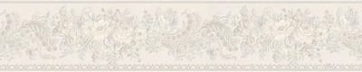 KLASSIEKE BLOEMTJES BEHANGRAND - Grijs Metallic  - AS Creation Only Borders