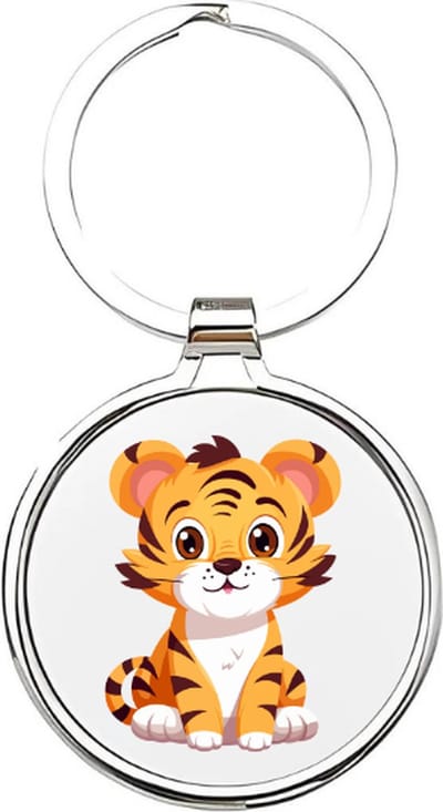 Akyol - Tijger Sleutelhanger - tijger - Dierenliefhebbers - welp - tiger - katachtige - koning van de jungle - leeuw - dier uit de jungle - dierentuindier - cyperse kat - Bengaalse tijger - Sumatraanse tijger - 4 x 7,5 CM