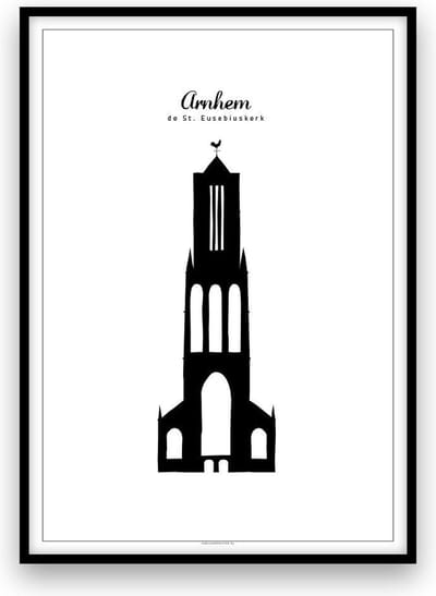 Arnhem stadposter - Zwart-wit