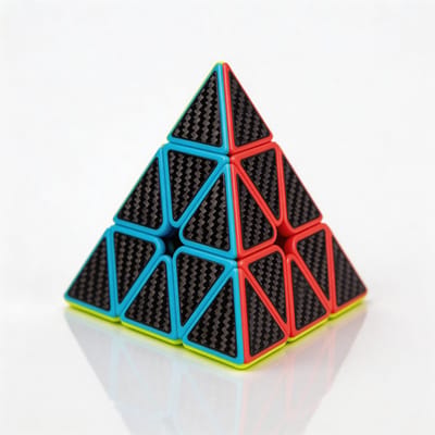 Qiyi Piramide Carbon – Speedcube | Snel, Soepel & Duurzaam – Klassieke Speed Cube - Puzzelkubus voor Jong & Oud - Fidget - Fidget Cube - Fidget Toys