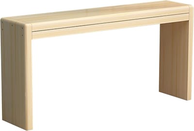 Houten Slaapkamerkruk - Smalle Keukenbank - Extra Zitplek - Massief Hout - 60 cm Lengte - Natuurlijk Hout