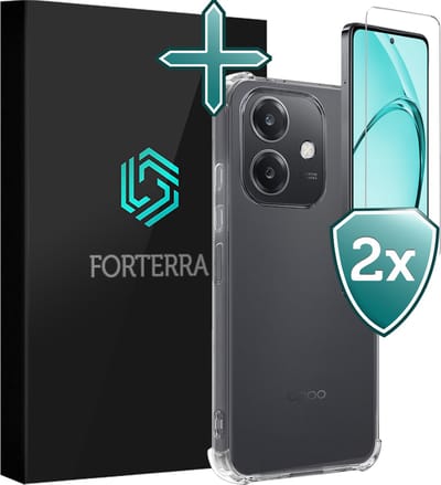 Hoesje Met Screenprotector - 2 stuks - Geschikt voor OPPO A40 - Sterk & Shockproof - Back Cover - Siliconen Case - Telefoon Hoes - Shock Proof - Transparant