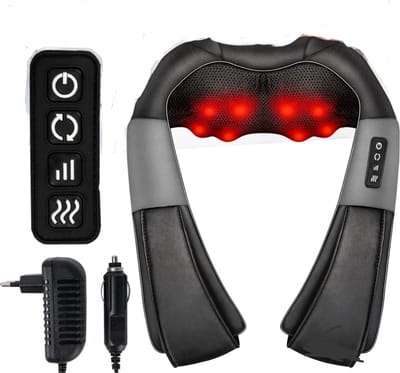Ilso Shiatsu massagekussen - schouder - nek en rug massage met warmtefunctie - 12V stekker - timer - zwart