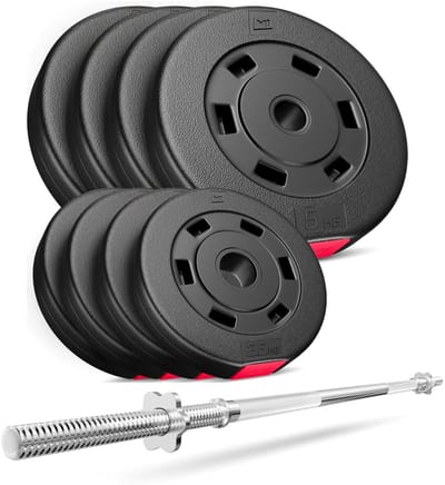 Hop-Sport Kunststof – Halterset – 39 kg – Lange halterstang 167 cm – 30 mm