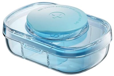 Tablets Divider en Pill Cutter met Opbergcompartiment voor Kleine en Grote Tabletten, Blauw - Ideaal voor Medicijnen en Vitamines