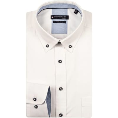 Giordano Overhemd Ivy Soft Washed Twill Uni Color Button-Down Optical White / male