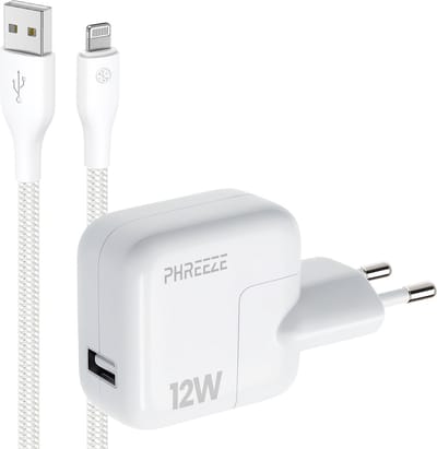 Phreeze usb stekker geschikt voor iPhone iPad met Lightning kabel - Usb oplaadstekker en oplaadkabel