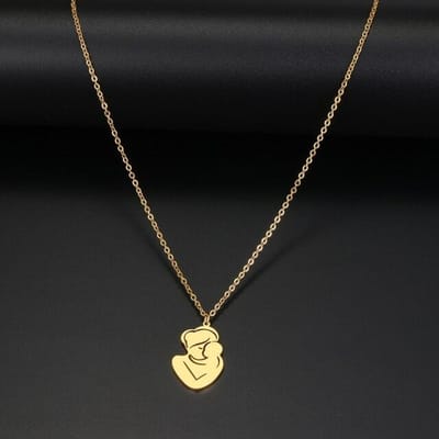 RVS Kettingen Familie Moeder Kind Knuffel Hanger Ketting Choker Bedel Mode Ketting Voor Vrouwen Sieraden Verjaardagscadeaus 45cm goud
