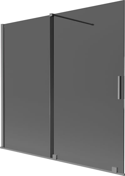 Mexen Velar badwand tweedelig schuifbaar 170 x 150 , grafiet, gunmetal - 896-170-000-41-95